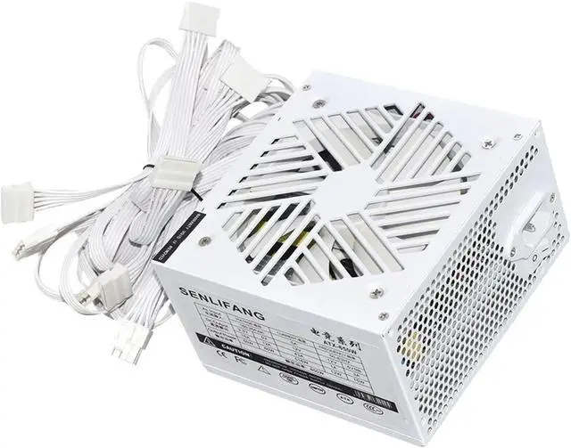 Alt view image 2 of 6 - 110-230V PSU 20+4Pin +12V Output ATX 650W E-Sports Video Game Computer White Power Supply Low Noise Cooling Fan