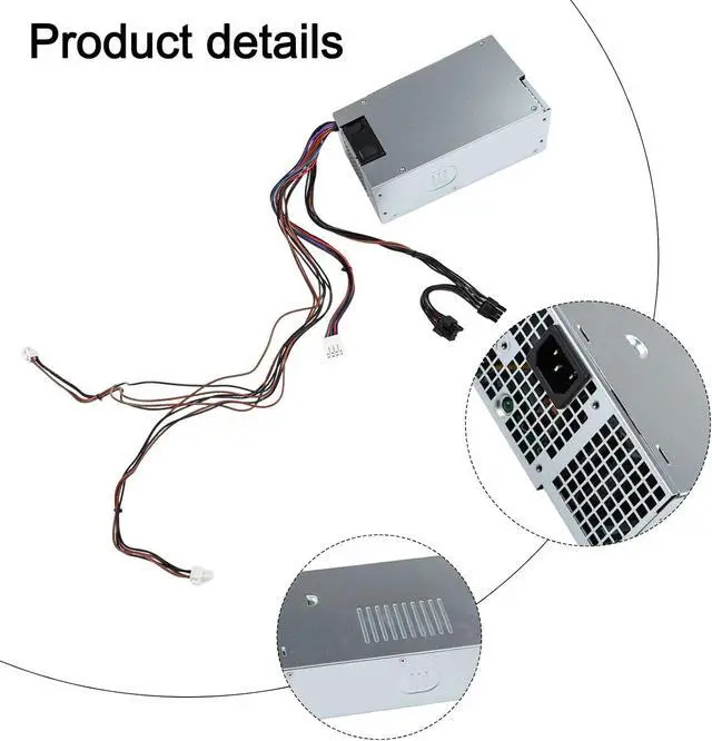 Alt view image 7 of 7 - Dell-Compatible 460W Power Supply HU460EBS-00 AC460EBS-00 T63HC Metal PSU with Low-Noise Cooling Fan Built-in Overvoltage Overcurrent Short Circuit Protection for 3020 Vostro 3020