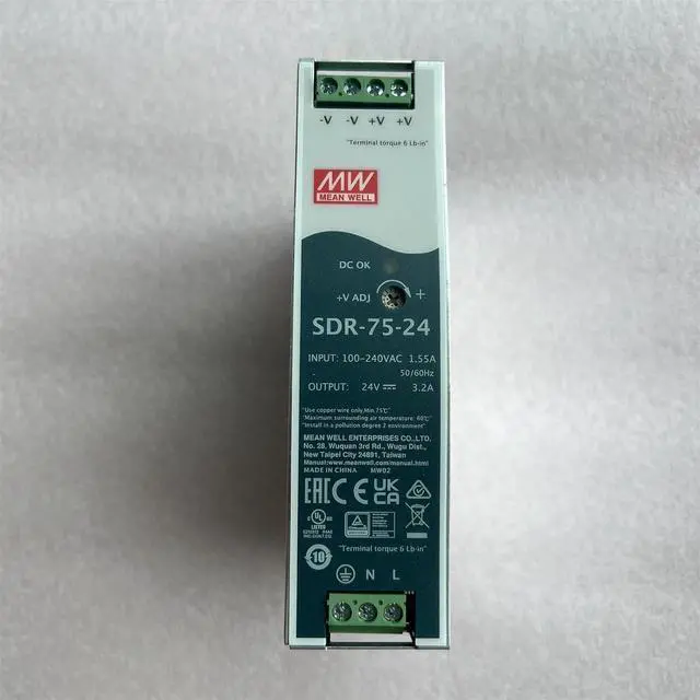 Alt view image 3 of 3 - SDR-75-12 75.6W Single Output Industrial DIN Rail with Power Supply SDR-75 12V 6.3A