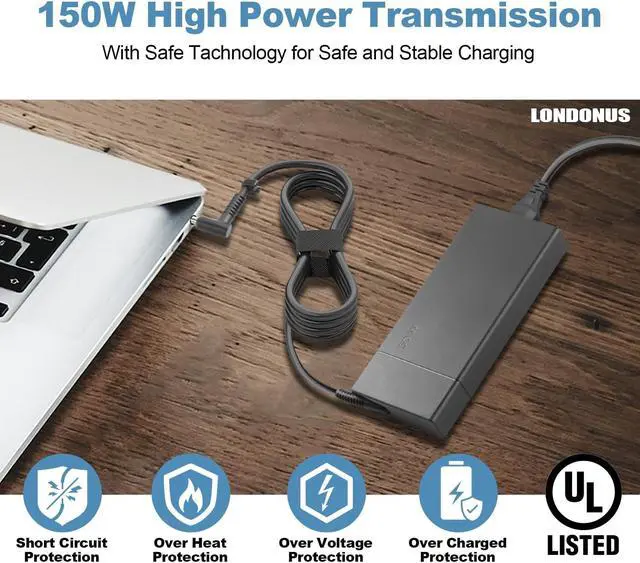 Alt view image 5 of 7 - OEM 150W 19.5V 7.7A Charger M85394-001 M85394-003 for HP ZBook Studio 16 G9 G10, ZBook X360 G5 Convertible Workstation, ZBook Fury G9 G10 15 G7 15 G8 17 G7 17 G8 Power Supply