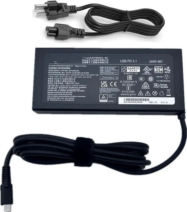 Main image of Original ADP-240KB BA 240W 180W 48V5A 36V5A USB-C Power Adapter Repalcement for Delta ADP-240KB BA Type-C Single Port 5V-48V PD3.1 Charg