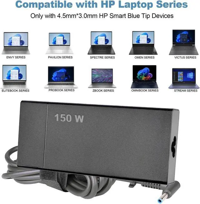 Alt view image 4 of 7 - OEM 150W 19.5V 7.7A Charger M85394-001 M85394-003 for HP ZBook Studio 16 G9 G10, ZBook X360 G5 Convertible Workstation, ZBook Fury G9 G10 15 G7 15 G8 17 G7 17 G8 Power Supply