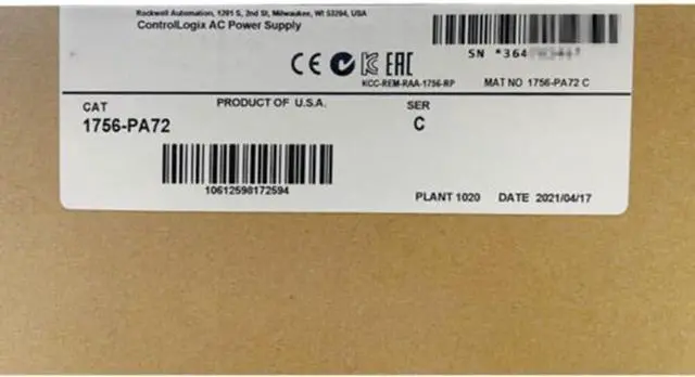 Main image of Compatible for 1756-PA72 SER C AC Power Supply AB 1756PA72