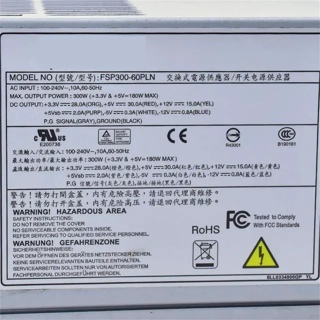 Alt view image 6 of 6 - 1pc for FSP300-60PLN 300W IPC-610 IPC-610L IPC-610H Power Supply 300W PSU