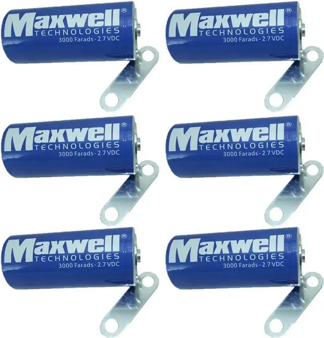 Main image of RUNAAJA (6-Pack) Supercapacitor Capacitor2.7V 3000F for Maxwell Supercapacitor Car Auto Power Supply BCAP3000 Solar Energy Storage UPS Supply Power Tools Motor Starting