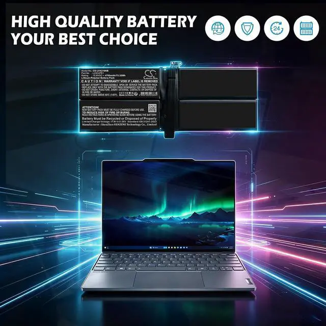 Alt view image 4 of 6 - 4700mAh Battery for Lenovo 21KR000AJP, 21KR000BJP, 21KR000CJP,21KR0018US,ThinkBook 13x Gen 4 IMH (21KR), 5CB1M72403,L23B4PE1, L23C4PE1, L23D4PE1, L23L4PE1,L23M4PE1, L23M4PE1, SB11M35209, SB11M35210