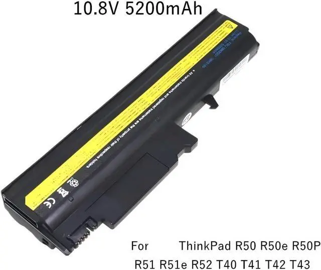 Alt view image 2 of 6 - Laptop Battery,Compatible for Lenovo ThinkPad R50E R50p R51 R51e R52 T40 T40P T41 T41p T42 T42P T43 T43P 08K8192 92P1064 08K8193