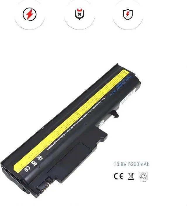 Alt view image 4 of 6 - Laptop Battery,Compatible for Lenovo ThinkPad R50E R50p R51 R51e R52 T40 T40P T41 T41p T42 T42P T43 T43P 08K8192 92P1064 08K8193