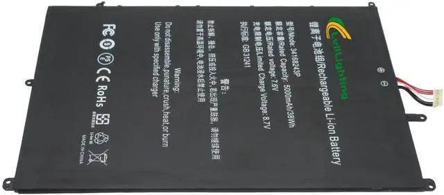 Alt view image 2 of 6 - 34168243P Laptop Battery B08R8R56S1 Replacement for Bmax X15 5.6" FHD Laptop 7.6V 5000mAh 38Wh