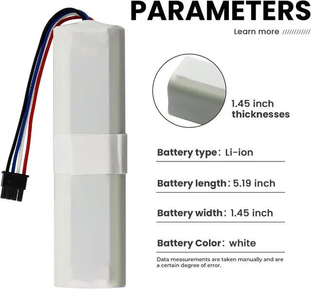 Alt view image 7 of 7 - 5600mAh Vacuum Cleaner Battery Compatible with Find Mova L600 (rzls4) Cordless Vacuum Cleaner Total Clean Battery 14.4V