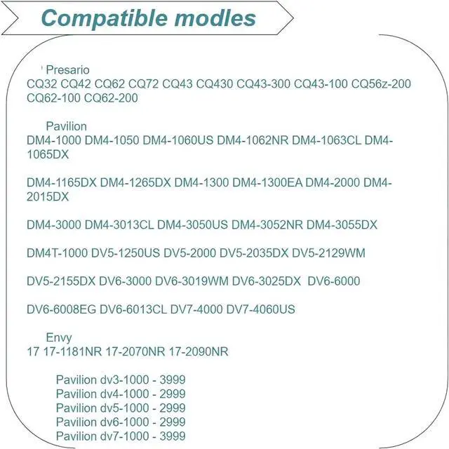 Alt view image 3 of 5 - MU06 MU09 593553-001 593554-001 Battery,Compatible for HP Pavilion DM4 G4 G6 G7 DV3-4000 DV5-2000 DV6-3000 DV7-6000 CQ42 CQ56 CQ57 CQ62