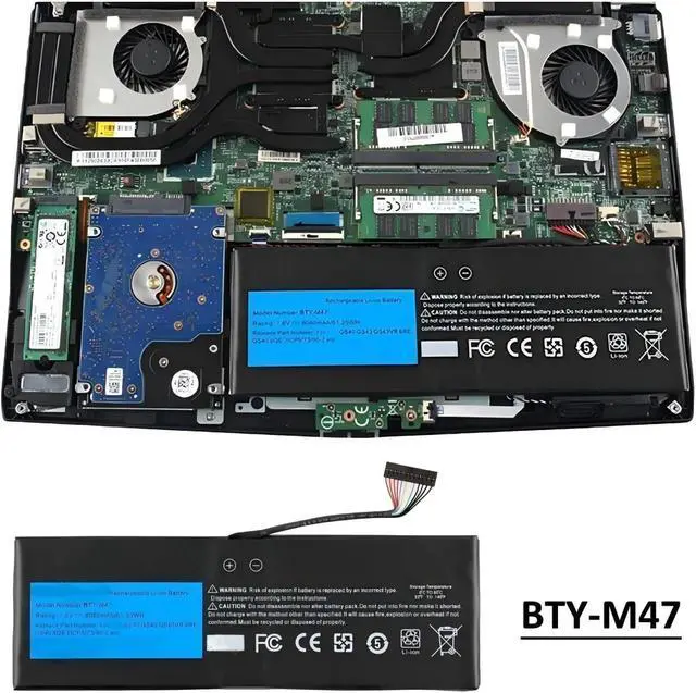 Alt view image 7 of 7 - BTY-M47 Laptop Battery,Compatible for MSI GS40 GS43 GS43VR 6RE GS40 6QE 2ICP5/73/95-2 MS-14A3 MS-14A1 7.6V 8060mAh