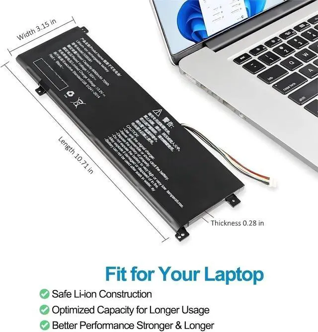 Alt view image 5 of 7 - SSBS81 Laptop Battery,Compatible for Mechrevo 10 16 Pro Code01 2022 Edition 2023 R5 R7-6800H Tablet PC 16HD-5BB6U 11.55V 70Wh