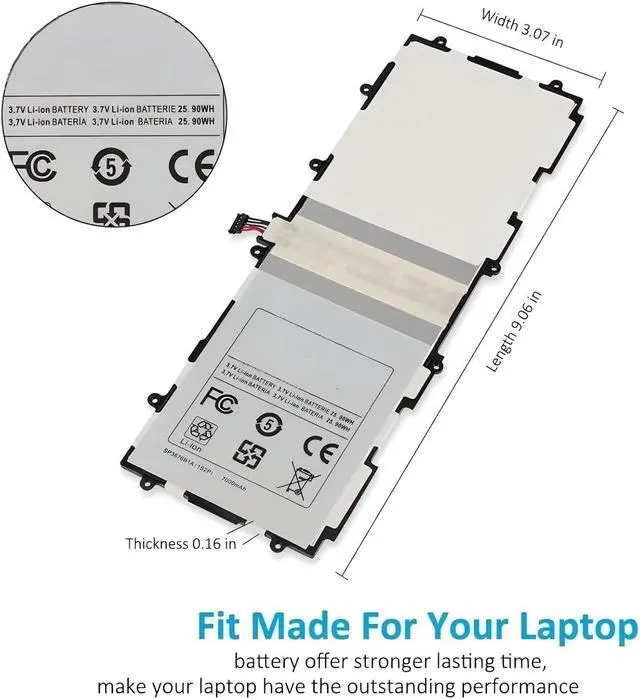 Alt view image 6 of 7 - Sp3676b1a (1s2p) Tablet Battery,Compatible for Samsung Galaxy Note 10.1 Tab 2 P5100 P5110 P7500 P7510 N8000 N8010 N8013 7000mAh.