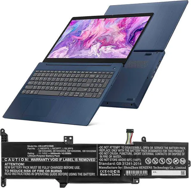 Alt view image 5 of 5 - Replacement Battery for Lenov'o 5B10X02599,5B10X02602,L19C3PF7,L19D3PF5,L19L3PF5,SB10X02596,SB10X02598,SB10X02601,3950mAh