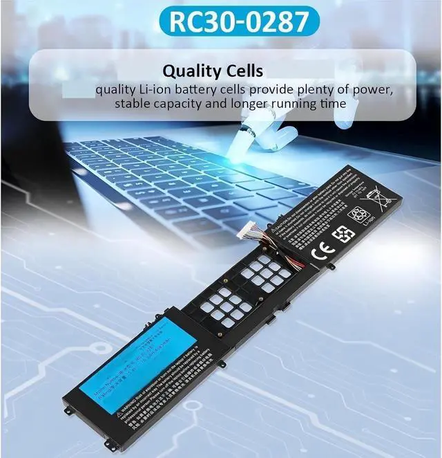 Alt view image 3 of 7 - RC30-0287 Laptop Battery,Compatible for Razer Blade Pro 17 2019/2020 RZ09-0287 RZ09-0329 RZ09-0314 RZ09-0406 15.4V 4583mAh.