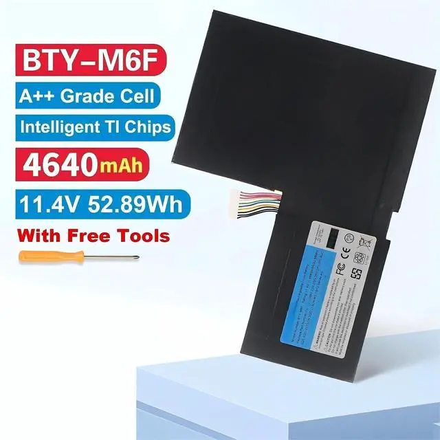 Alt view image 2 of 7 - BTY-M6F Laoptop Battery,Compatible for MSI,GS60 2QC 2QE 2PM 2PC 2PL 6QC PX60 6QE 6QD MS-16H2 MS-16H4 11.4V 4640mAh.