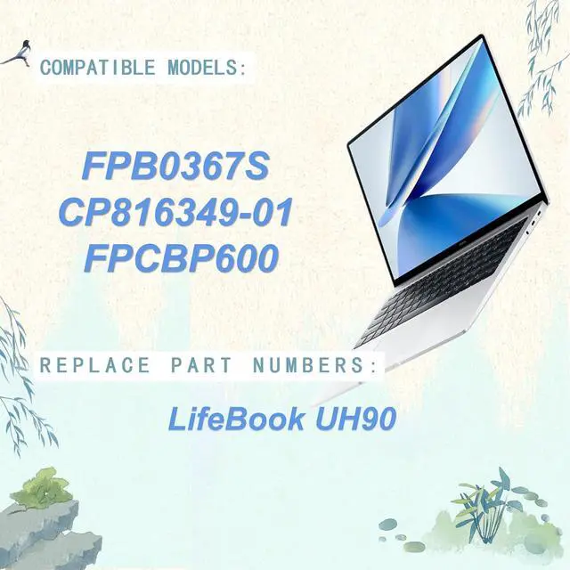 Alt view image 3 of 7 - FPCBP596 Laptop Battery compatiable with for Fujitsu LifeBook UH90 Series Compatible Part Number FPCBP596 FPB0367S CP816349-01 FPCBP60064Wh-15.4V