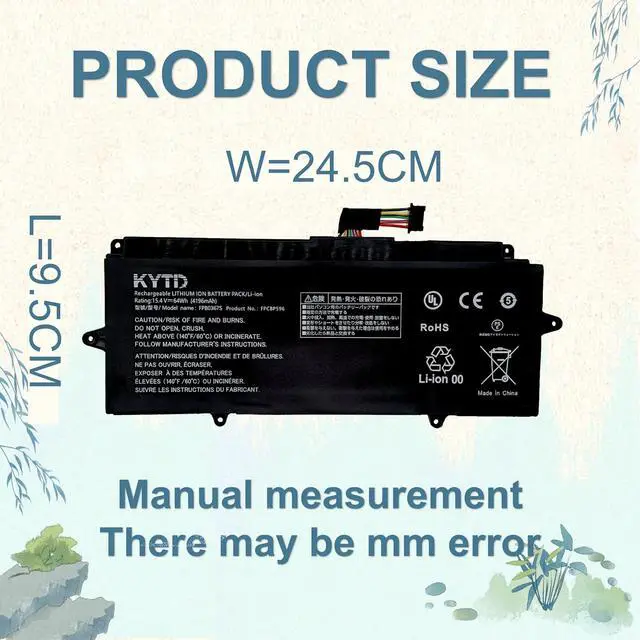 Alt view image 5 of 7 - FPCBP596 Laptop Battery compatiable with for Fujitsu LifeBook UH90 Series Compatible Part Number FPCBP596 FPB0367S CP816349-01 FPCBP60064Wh-15.4V