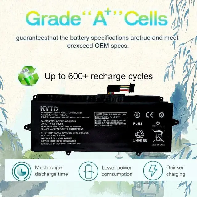 Alt view image 4 of 7 - FPCBP596 Laptop Battery compatiable with for Fujitsu LifeBook UH90 Series Compatible Part Number FPCBP596 FPB0367S CP816349-01 FPCBP60064Wh-15.4V