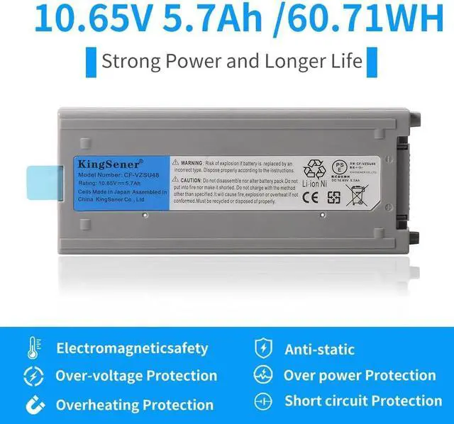 Alt view image 5 of 7 - CF-VZSU48 CF-VZSU48U CF-VZSU48R CF-VZSU28 CF-VZSU50 CF-VZSU58U Laptop Battery Replacement for Panasonic Toughbook CF-19 CF19 MK1 MK2 MK3 MK4 MK5 MK6 MK7 MK8 Notebook Tablet, 10.65V/58Wh