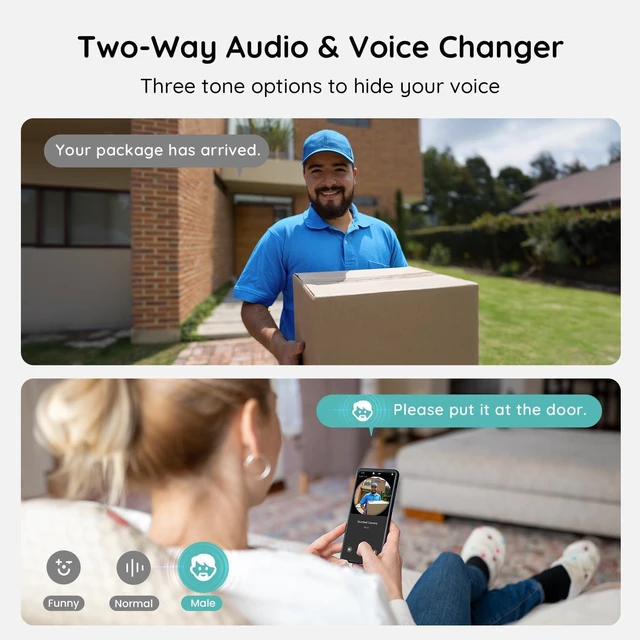 Alt view image 5 of 7 - BOIFUN 2K Doorbell Camera Wireless, 180° Wide View, No Subscription, AI Human Detection, Head-to-Toe, HDR Night Vision, Two-Way Audio, Package Watch, Battery Powered with Chime, 2.4 GHz Wi-Fi Only