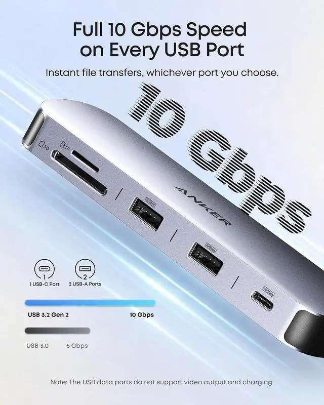 Alt view image 6 of 7 - Anker Nano 8-in-1 USB C Docking Station, Dual Monitor Laptop Dock with 4K@60 Hz HDMI, 10 Gbps 1 USB-C, 2 USB-A 3.0, 85W PD, SD/TF, for Dell, Lenovo, HP, and Windows Laptops (Charger Not Included)
