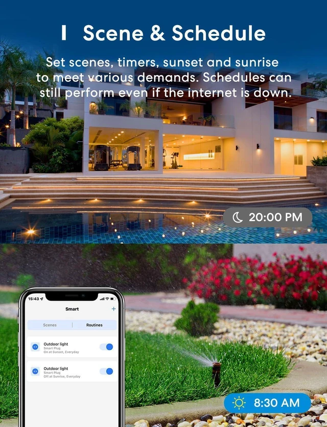 Alt view image 5 of 7 - meross Outdoor Smart Plug, Outdoor Wi-Fi Outlet with 3 Independent Sockets Compatible with Apple Homekit, Alexa, Google Home and SmartThings, Voice & Remote Control, Timer, 2.4 GHz only