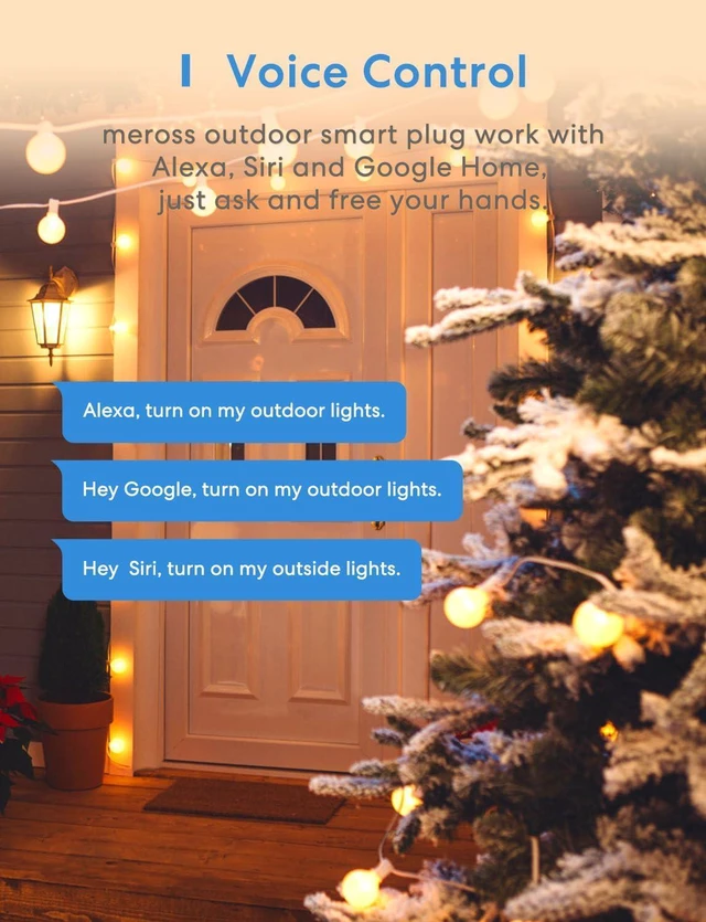 Alt view image 6 of 7 - meross Outdoor Smart Plug, Outdoor Wi-Fi Outlet with 3 Independent Sockets Compatible with Apple Homekit, Alexa, Google Home and SmartThings, Voice & Remote Control, Timer, 2.4 GHz only