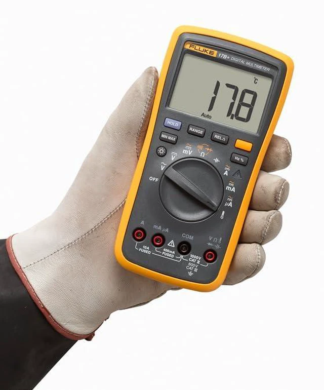 Alt view image 3 of 6 - Fluke 17B+ Digital Multimeter, for Electrical Applications, Measures AC/DC Voltage 1000V, Current Measurements to 10A, Resistance, Continuity, Diode, Capacitance, Frequency, and Temperature Testing