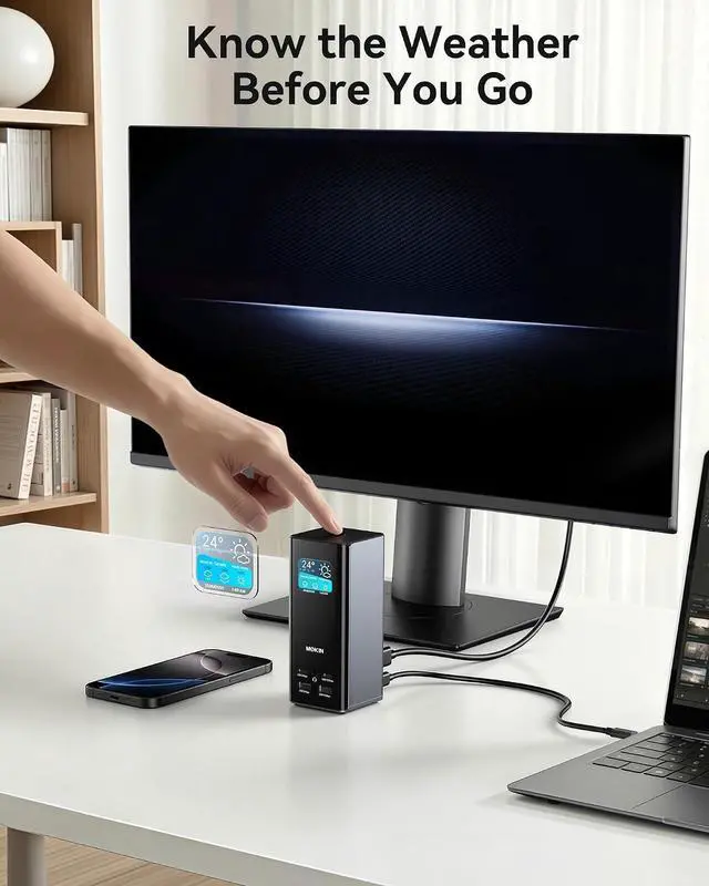 Alt view image 6 of 7 - USB C Docking Station 3 Monitors, MOKiN Triple Display Docking Station with 3 HDMI& 2 DP,10G USB A/C,Gigabit Ethernet, 100W PD, Audio,Smart Display,SD/TF, Laptop Dock for Mac/Dell/Hp etc