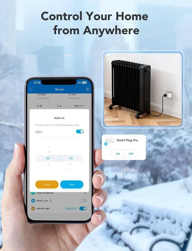 Alt view image 5 of 7 - Govee Smart Plug with Energy Monitoring, WiFi Bluetooth Plug Work with Alexa and Google Assistant, 15A Smart Outlets with Timer & Group Controller, No Hub Required, ETL&FCC Certified for Home, 4 Pack