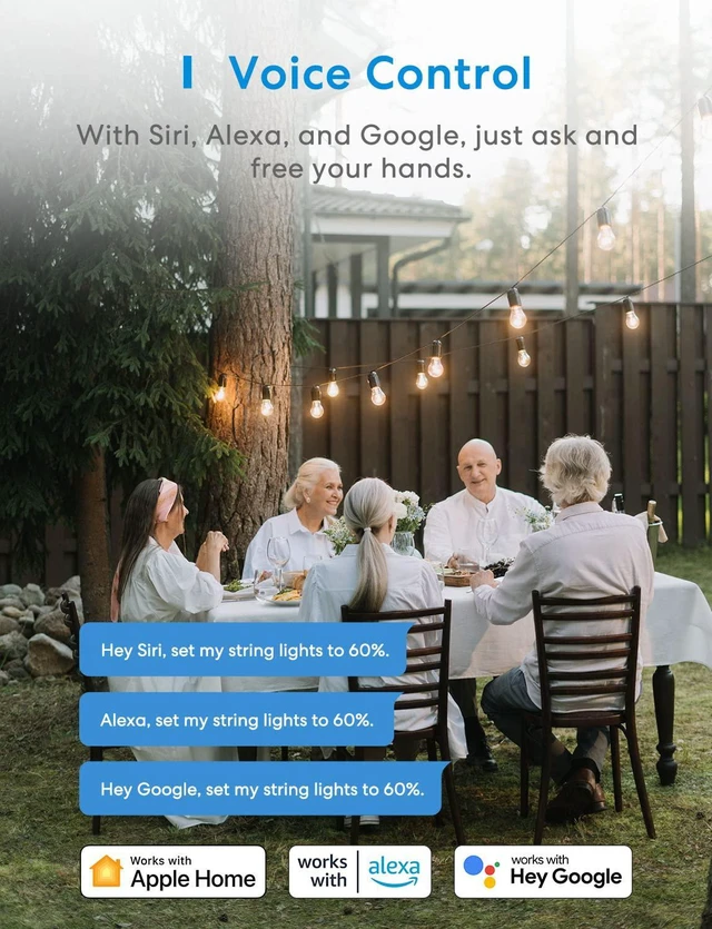 Alt view image 3 of 7 - meross Smart Dimmer Plug, Outdoor Smart Plug WiFi Works with Apple HomeKit, Alexa, Google Home, IP44 Waterproof Outdoor Dimmer for String Lights, Routine Offline Control, Sunset & Sunrise