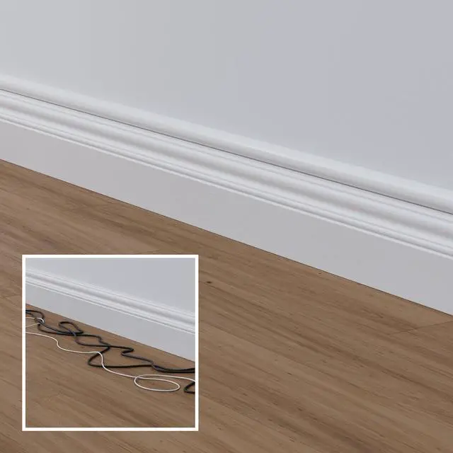 Alt view image 6 of 7 - D-Line 157in Cord Cover Kit, Self-Adhesive Wire Hiders, Paintable Cable Raceway to Hide Wires on Wall, Electrical Cable Management - 10x 15.7 Lengths & 19 Accessories - 1.18" (W) x 0.59" (H) - White