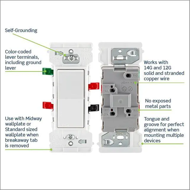 Alt view image 4 of 7 - Leviton 10-Pack Lever Edge 15 Amp 3-Way Decora Switch, E5603-0MW, White
