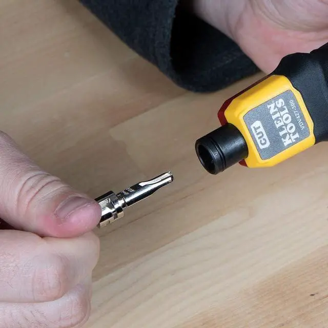 Alt view image 5 of 6 - Klein Tools VDV427-300 Impact Punchdown Tool with 66/110 Blade, Reliable CAT Cable Connections, Adjustable Force, Includes Pick and Spudger