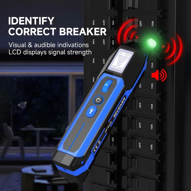 Alt view image 3 of 7 - NOYAFA NF-824B Circuit Breaker Finder with LCD Display & GFCI Outlet Tester, Rechargeable NCV Electrical Circuit Tracer, AC Circuit Breaker Finder Tool, Flashlight, Includes Carrying Case and Adapters