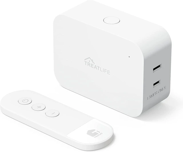 Main image of TREATLIFE 2 in 1 Dimmer Plug with Remote, Wireless Remote Control Outlet, Up to 100FT Range, Plug-in Dimmer Switch for Dimmable Bulbs, String Lights, Max Power 300W