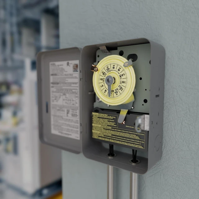 Alt view image 3 of 7 - Intermatic T104 Electromechanical Timer Switch - Proven Durability, 40A Load Capacity, Versatile Scheduling, 1-12 Cycles Per Day - Manual Override, Tripper Included for Reliable Time-Based Control