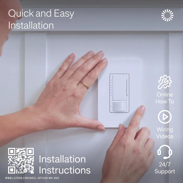 Alt view image 2 of 7 - Lutron Maestro LED+ Motion Sensor Dimmer Switch | No Neutral Required | MSCL-OP153M-WH | White