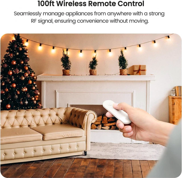 Alt view image 4 of 7 - TREATLIFE 2 in 1 Dimmer Plug with Remote, Wireless Remote Control Outlet, Up to 100FT Range, Plug-in Dimmer Switch for Dimmable Bulbs, String Lights, Max Power 300W