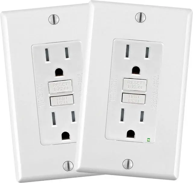 Alt view image 4 of 7 - Leviton 2-Pack GFCI, 15 Amp Tamper-Resistant Receptacle with Led Indicator, GFTR1-2PK, White