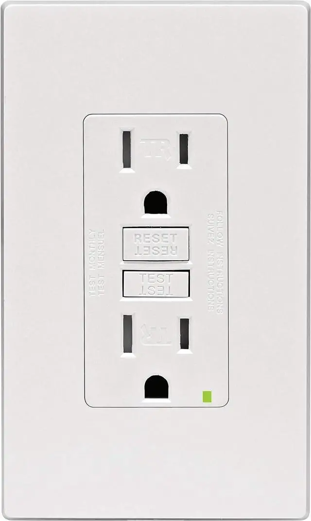 Alt view image 6 of 7 - Leviton 2-Pack GFCI, 15 Amp Tamper-Resistant Receptacle with Led Indicator, GFTR1-2PK, White