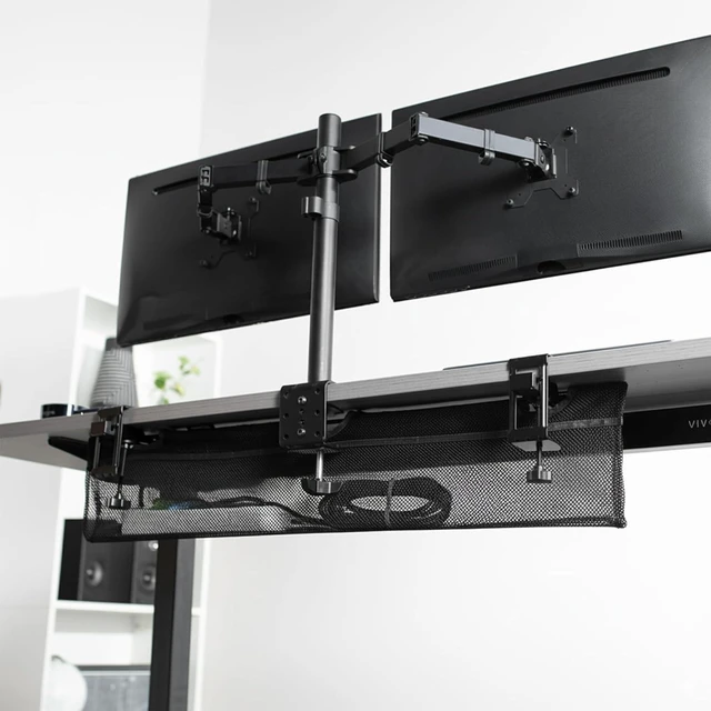 Alt view image 2 of 7 - VIVO Mesh 91 cm Clamp-on Under Desk Cable Net, Workstation Wire Organizer, Cable Management for Home and Office, Black, DESK-AC36MH