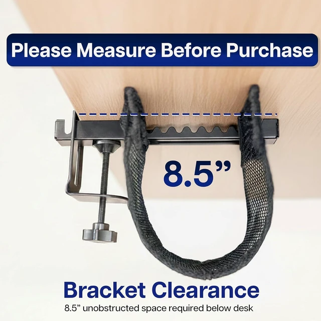 Alt view image 4 of 7 - VIVO Mesh 91 cm Clamp-on Under Desk Cable Net, Workstation Wire Organizer, Cable Management for Home and Office, Black, DESK-AC36MH