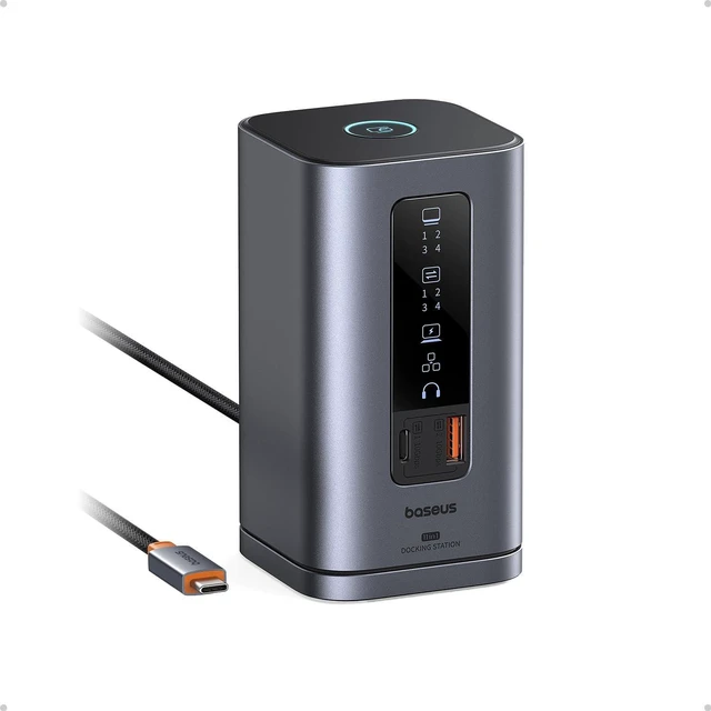Main image of Baseus Docking Station, Spacemate(Win) 11 in 1, Triple Display, 4K HDMI and DP, 10Gbps USB A/C Ports, Gigabit Ethernet, 100W PD, Audio, Laptop Docking Station for Windows/Dell/HP/Lenovo/Asus/Acer/Mac