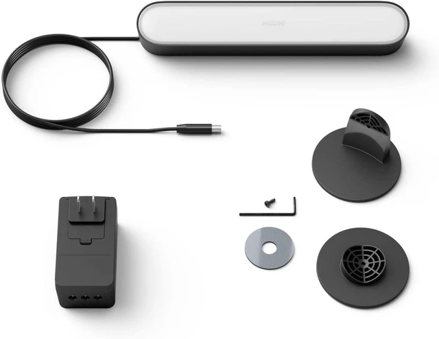 Alt view image 3 of 7 - Philips Hue Smart Play Light Bar Base Kit, Black - White & Color Ambiance LED Color-Changing Light - 1 Pack - Requires Bridge - Control with App - Works with Alexa, Google Assistant and Apple HomeKit