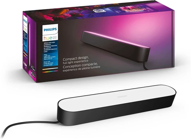 Main image of Philips Hue Smart Play Light Bar Base Kit, Black - White & Color Ambiance LED Color-Changing Light - 1 Pack - Requires Bridge - Control with App - Works with Alexa, Google Assistant and Apple HomeKit