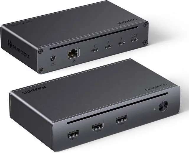 Main image of UGREEN Revodok Max 208 Thunderbolt 4 Dock 8 in 1, 3×Thunderbolt 4 40Gbps, Up to 8K30Hz, 85W Charging, Ethernet Port 1Gbps, 3 USB A 10Gbps, Docking Station Compatible with MacBook Pro, HP, ASUS, XPS
