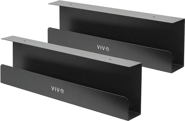 Main image of VIVO Under Desk 17 inch Cable Management Trays, Power Strip Holders, Cord Organizers, Wire Tamers for Office and Home, Black, 2 Pack, DESK-AC06-2C
